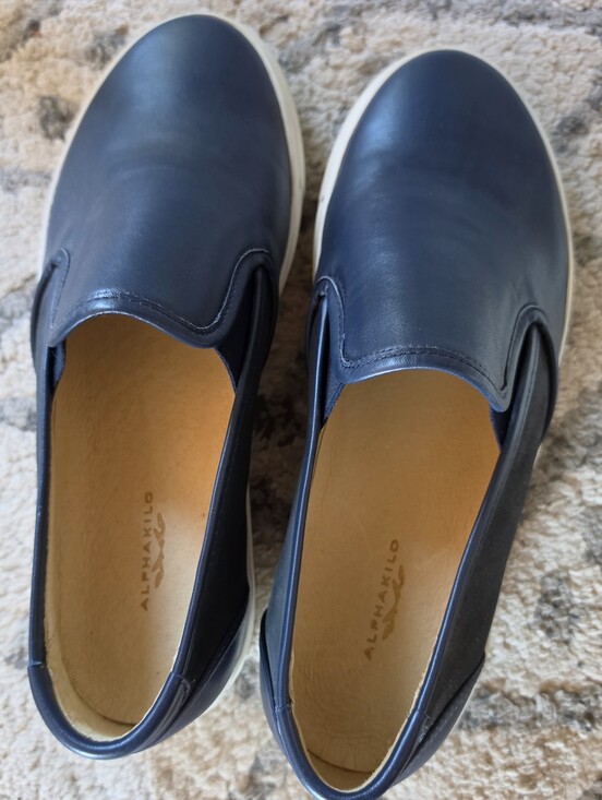 Alphakilo Other - Alfani Navy Leather Slip-On Loafers